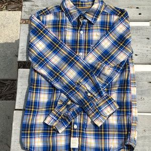 Carters Blue & Yellow Button Down Long Sleeve SZ 8